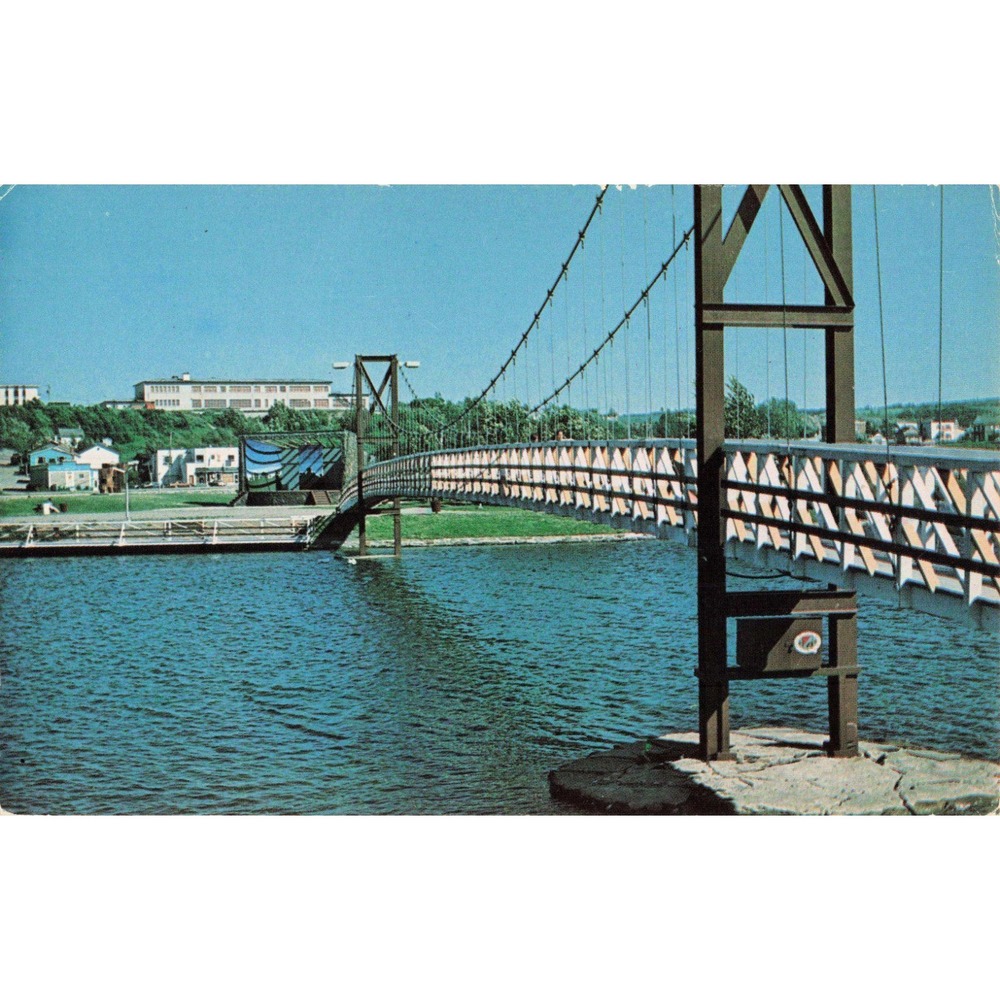 Vintage Matane Quebec Footbridge Postcard Leopold Morin Photo P.Q. Canada